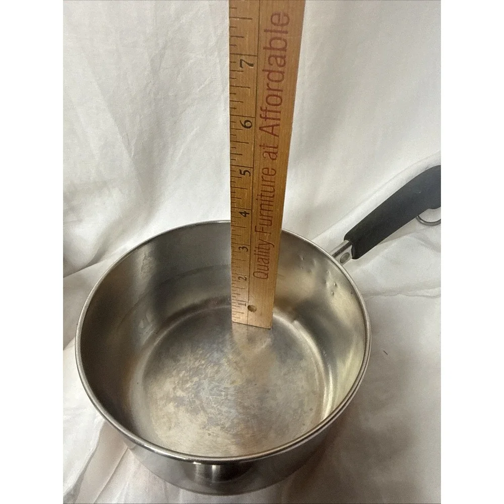 Vintage Revere Ware Sauce Pot Pan 2 Stainless Copper Clad 1 1/2 QT 1QT & Lids